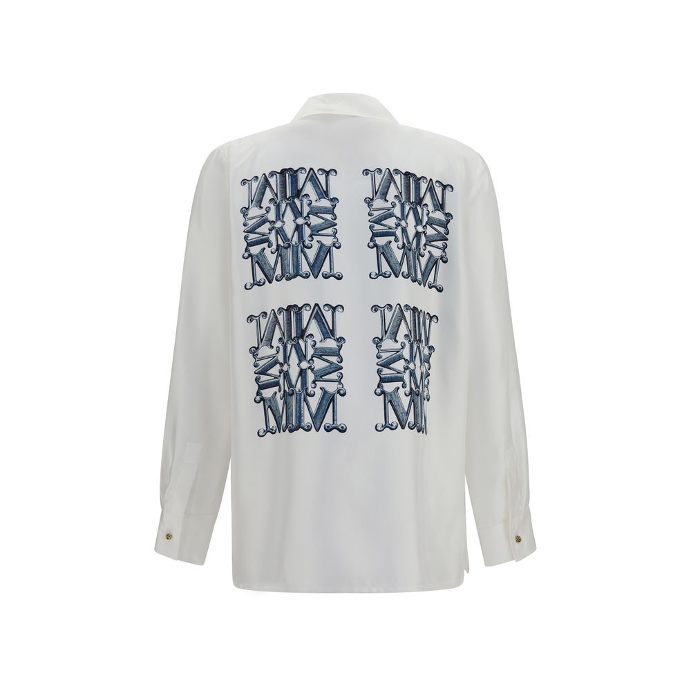 Max Mara Weißes Seidenhemd-2
