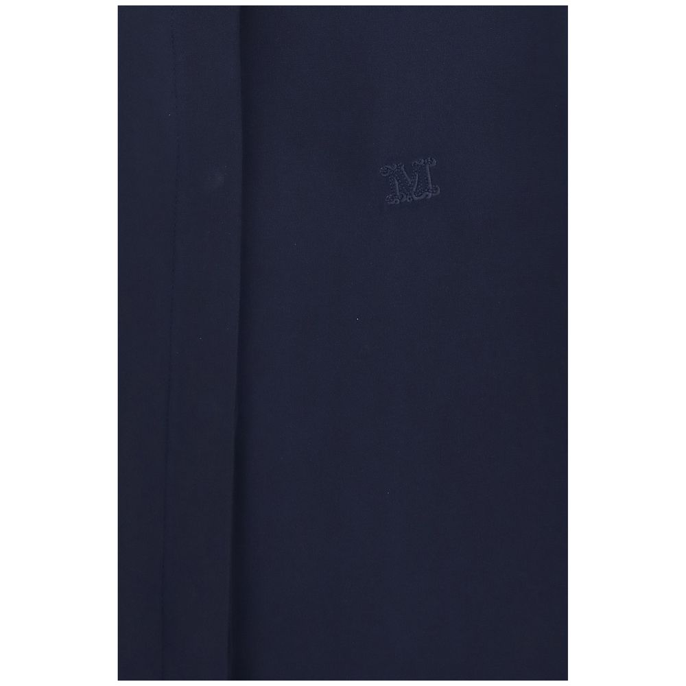Max Mara Blaues Seidenhemd-3