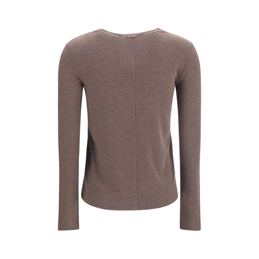 Max Mara Brauner Sweatshirt aus Lyocell-2