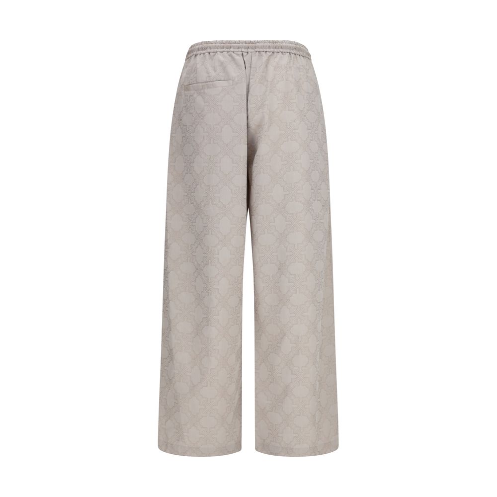 Off-White Beige Cotton Casual Pants-2
