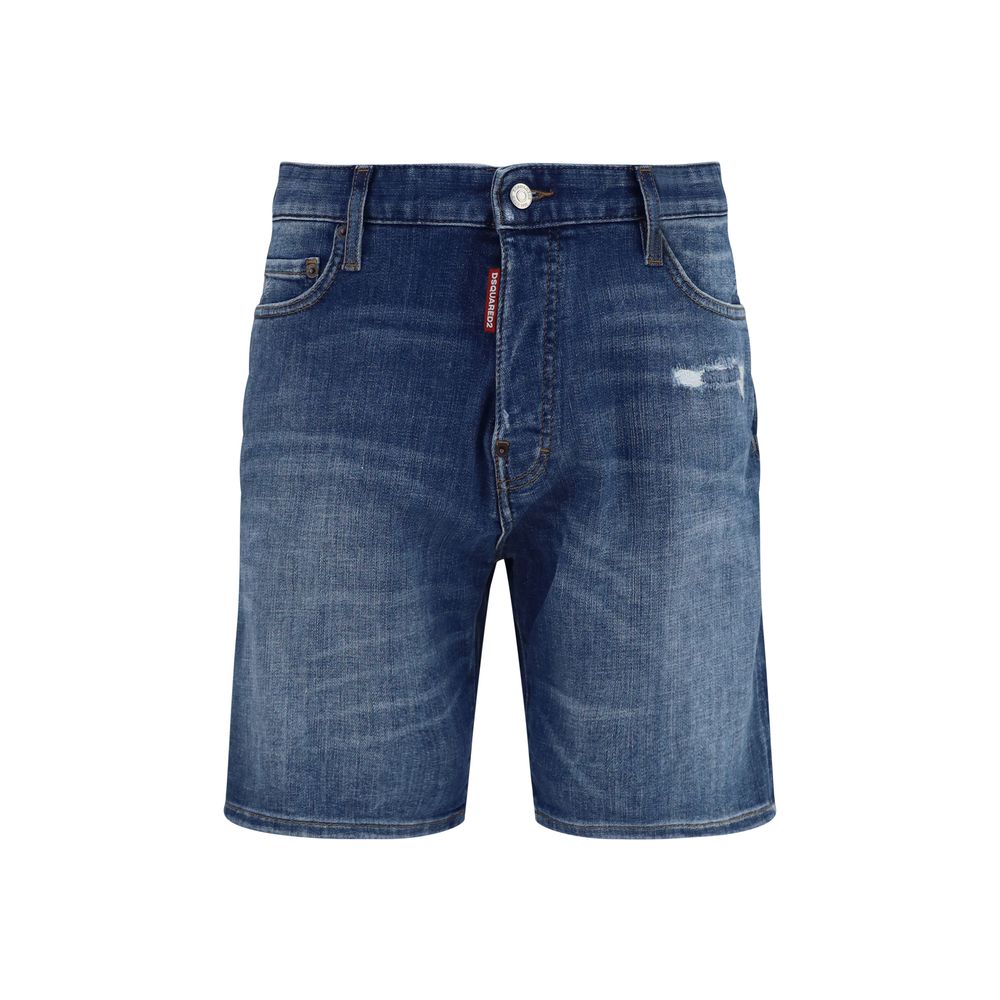 Dsquared² Blaue Baumwoll-Bermudashorts-1