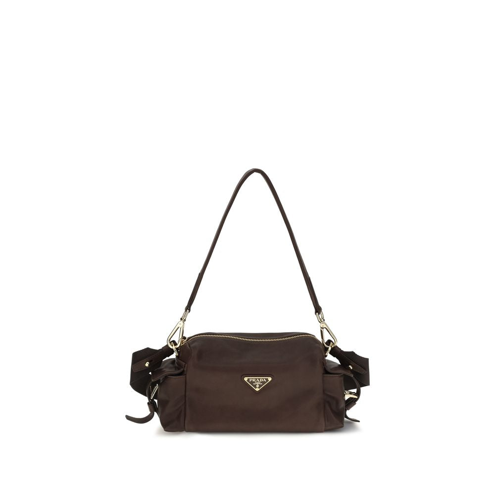 Prada Braune Napa Leder / Kalbsleder Schultertasche-1