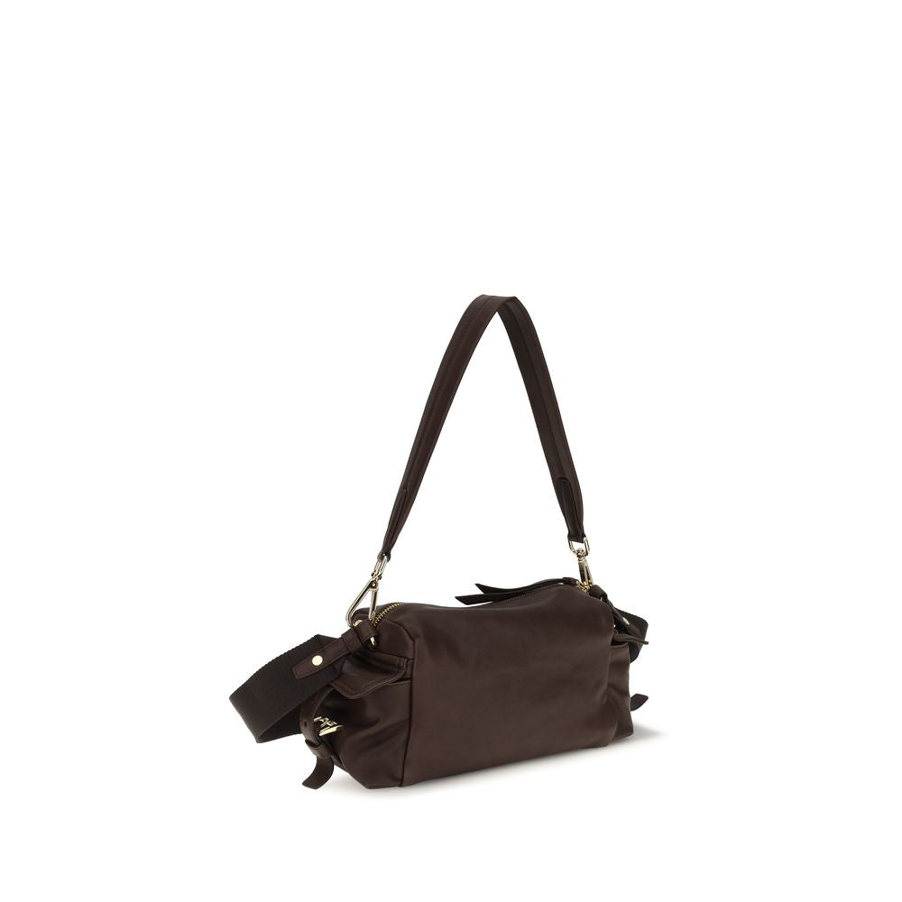 Prada Braune Napa Leder / Kalbsleder Schultertasche-3