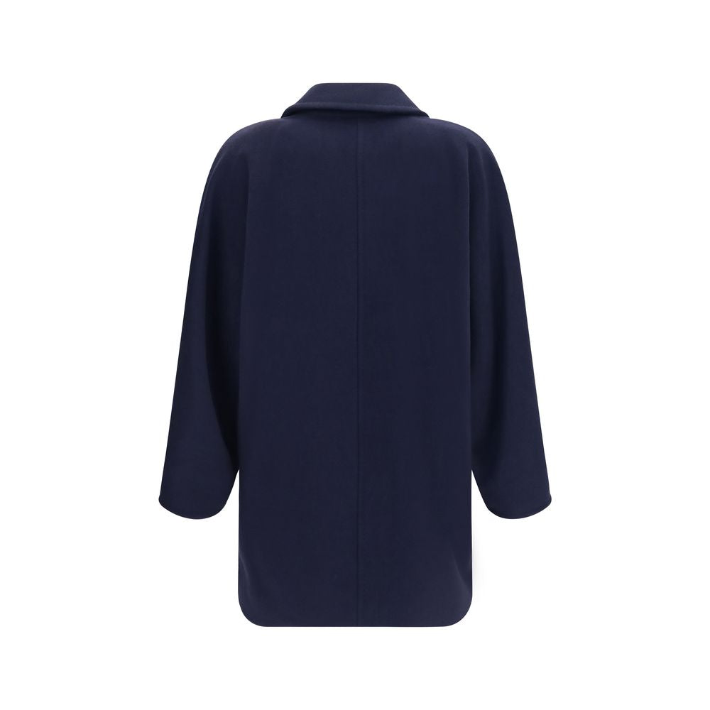 Max Mara Blaue Jacke aus Wolle Oves Aries in voller Länge-2