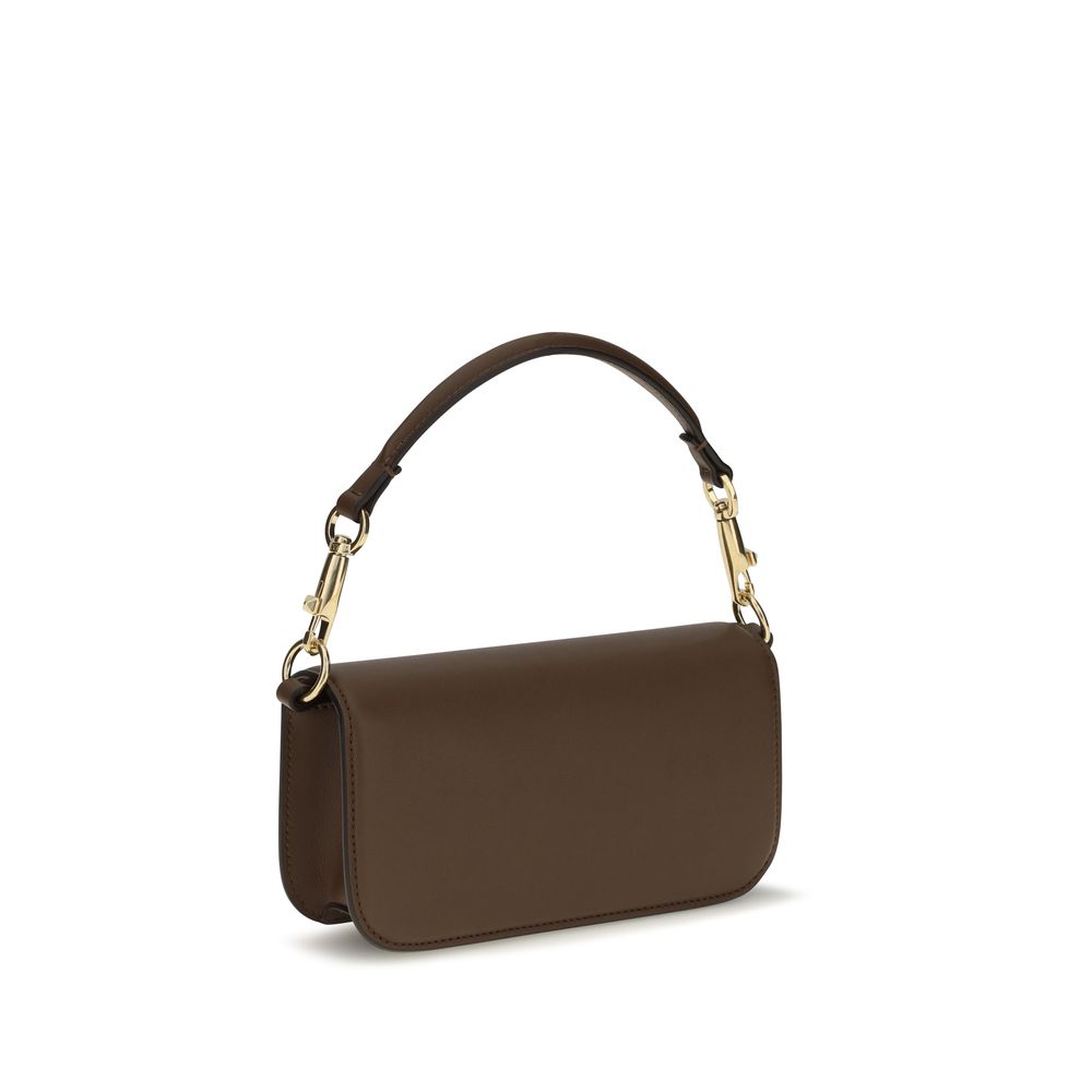 Valentino Garavani Braune Kalbsleder Bos Taurus Schultertasche-3