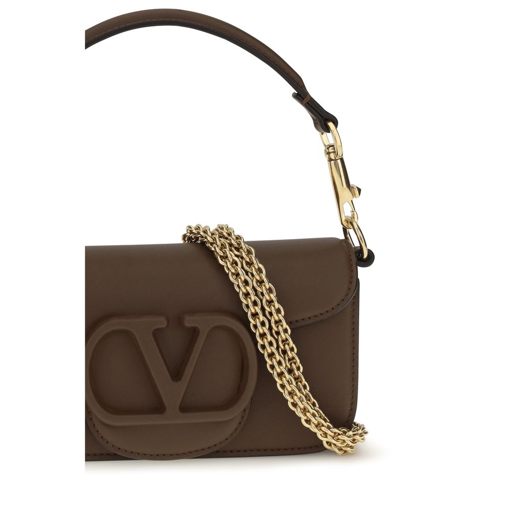 Valentino Garavani Braune Kalbsleder Bos Taurus Schultertasche-4