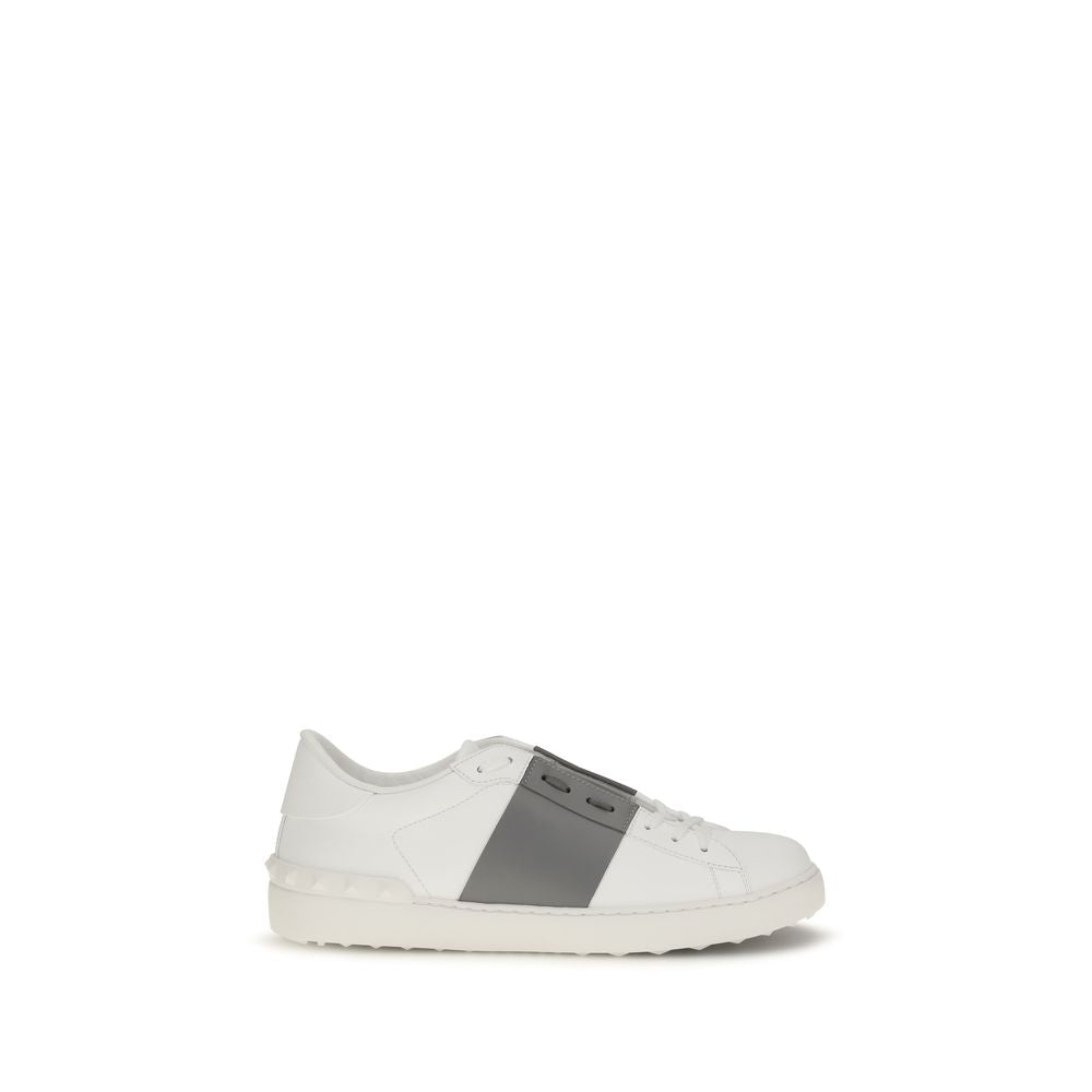 Valentino Garavani Silberne Kalbshaut Bos Taurus Sneakers mit niedrigem Schaft-1