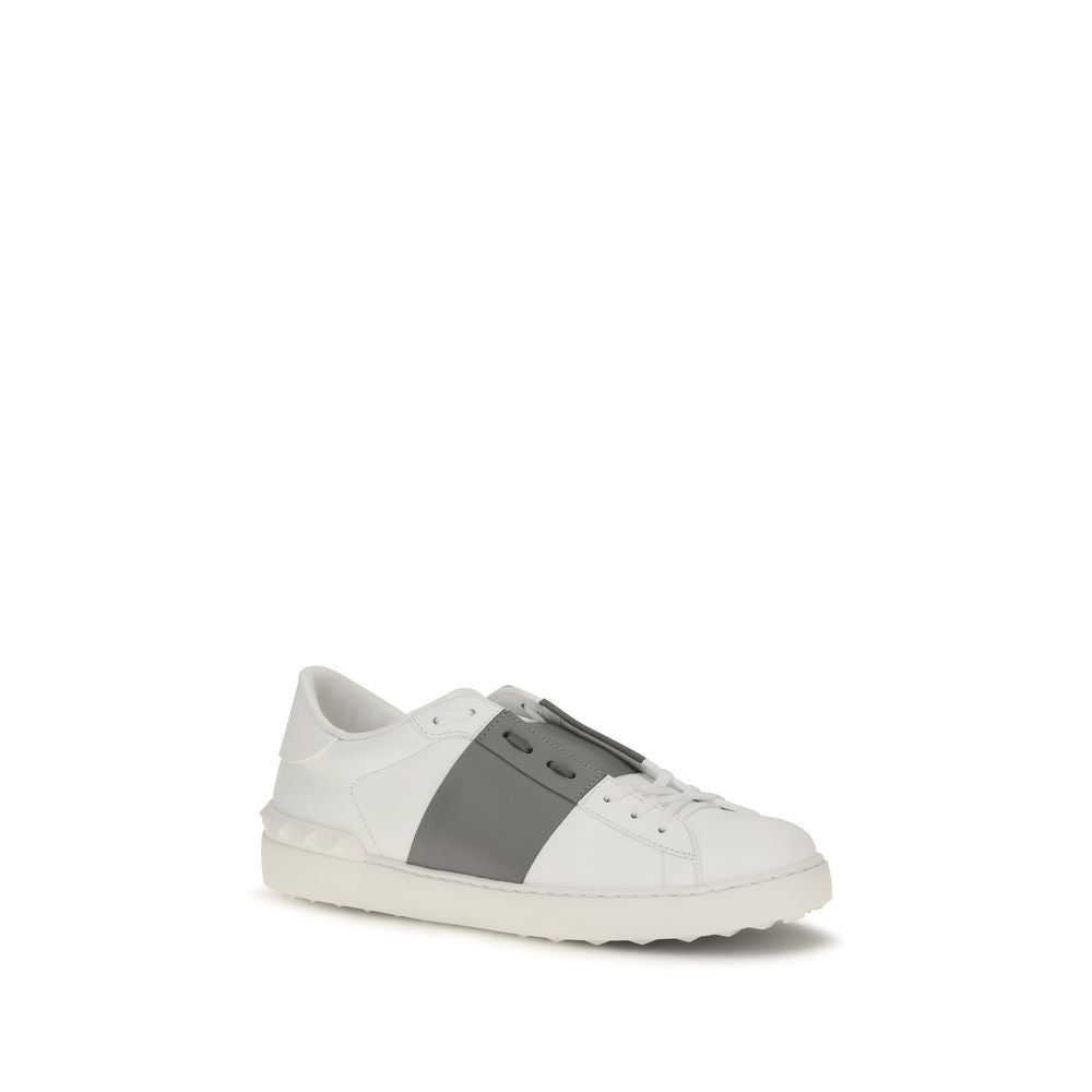 Valentino Garavani Silberne Kalbshaut Bos Taurus Sneakers mit niedrigem Schaft-2