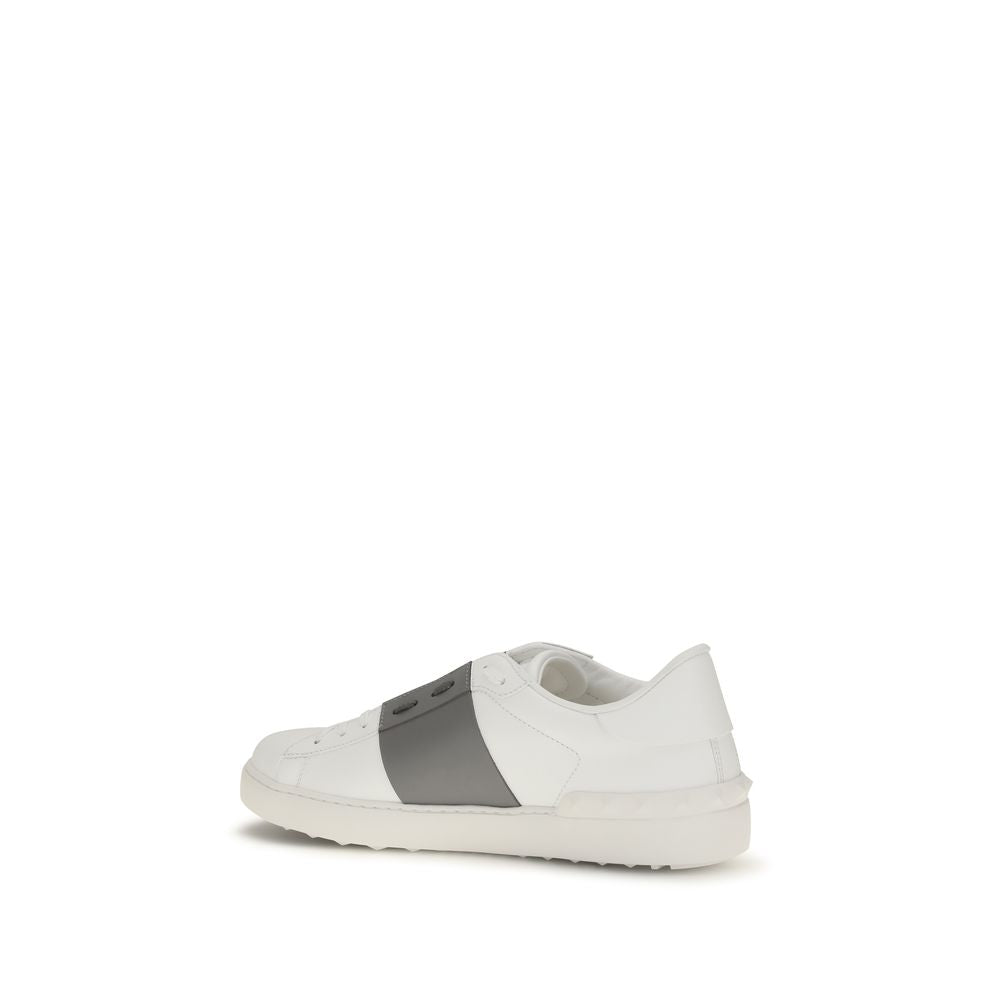 Valentino Garavani Silberne Kalbshaut Bos Taurus Sneakers mit niedrigem Schaft-3