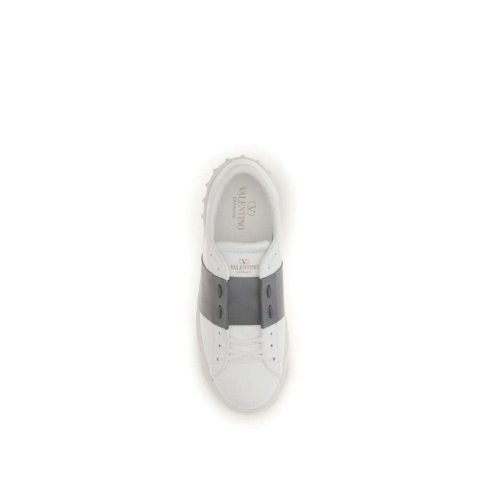 Valentino Garavani Silberne Kalbshaut Bos Taurus Sneakers mit niedrigem Schaft-4