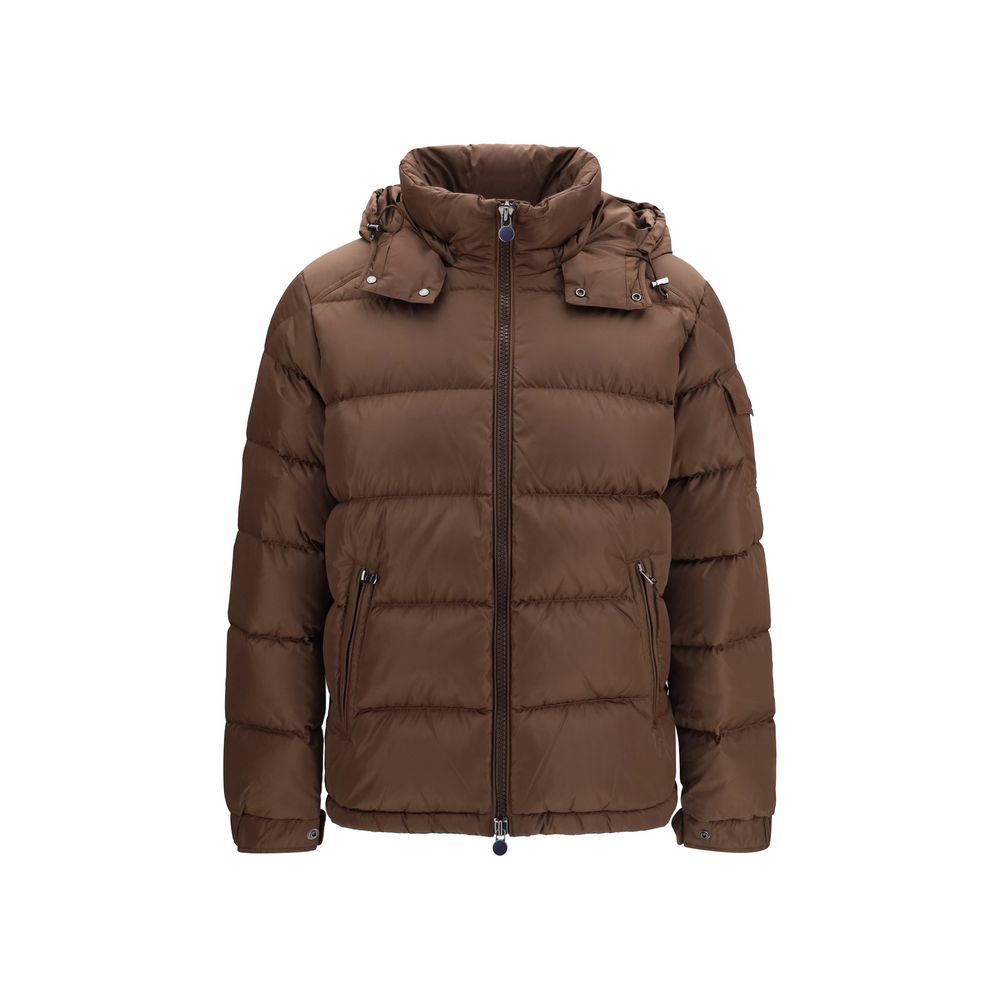 Moncler Braune Polyamid-Jacke in voller Länge-1