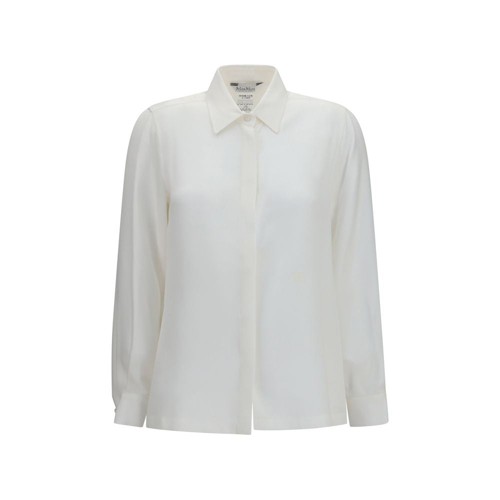 Max Mara Weißes Seidenhemd-1