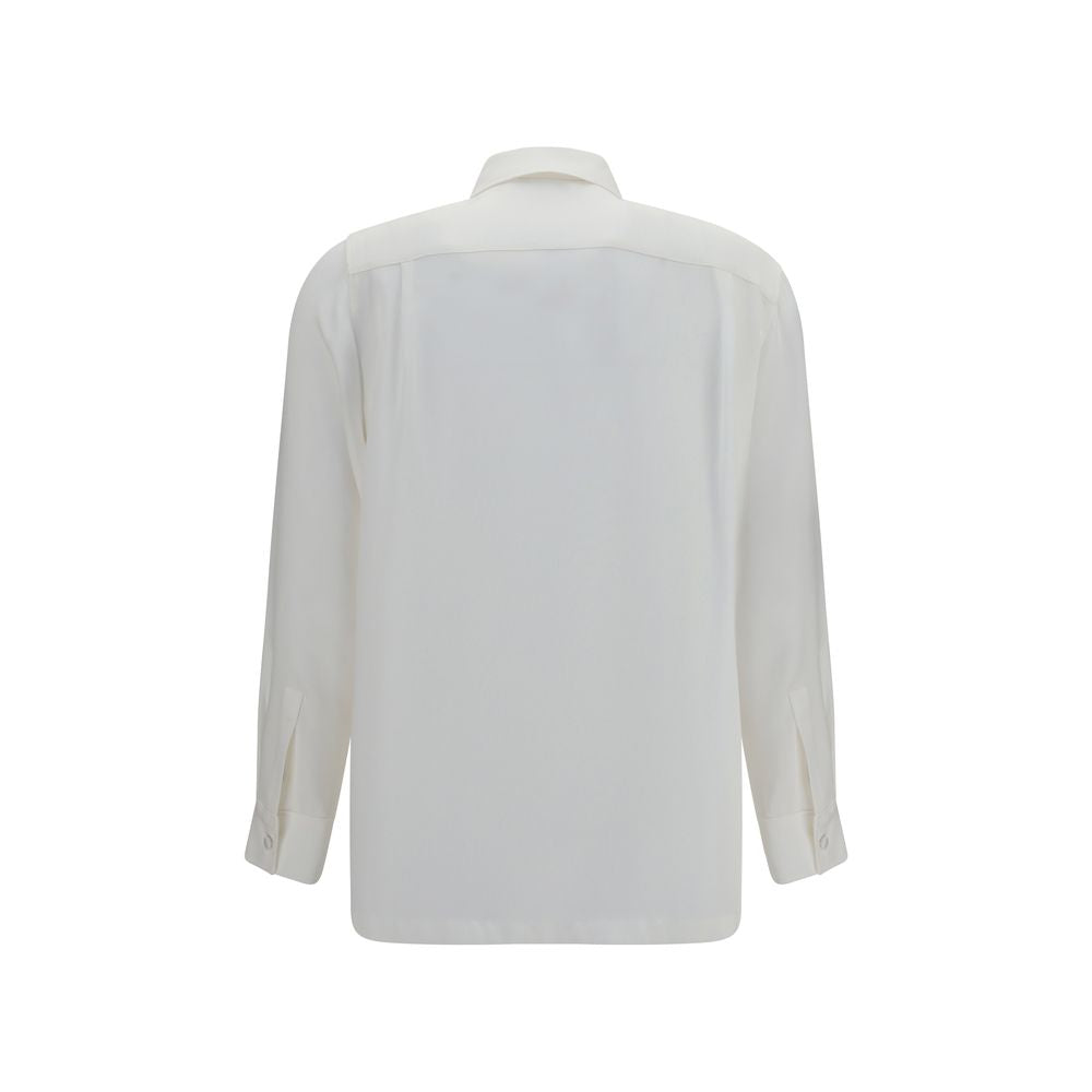 Max Mara Weißes Seidenhemd-2
