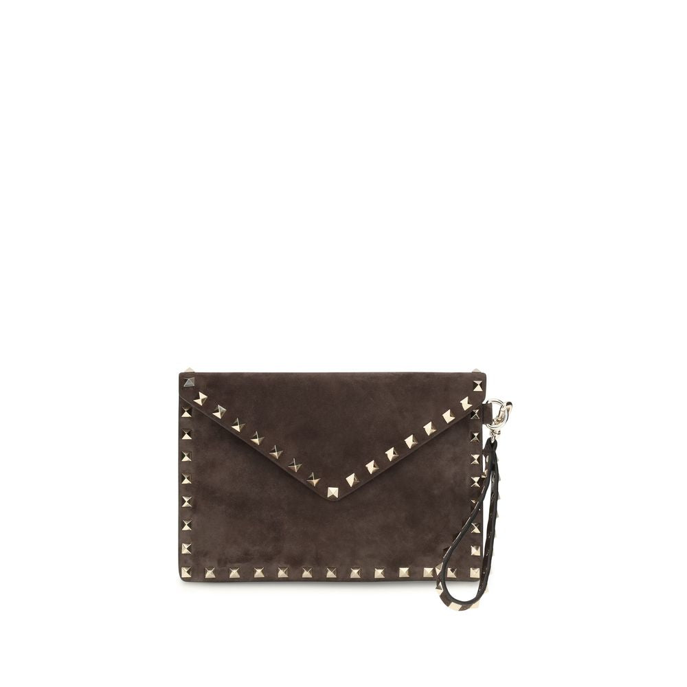 Valentino Garavani Braune Wildleder-Geldbörse-1