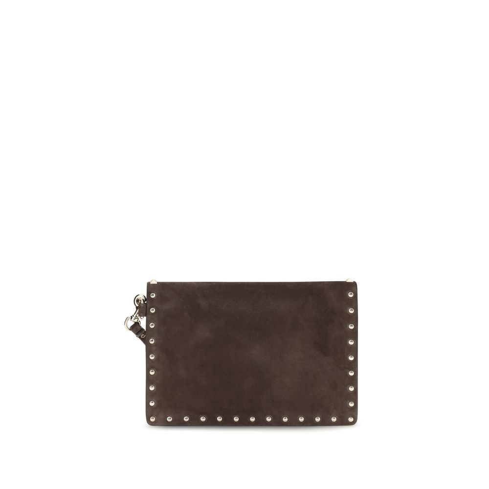Valentino Garavani Braune Wildleder-Geldbörse-2