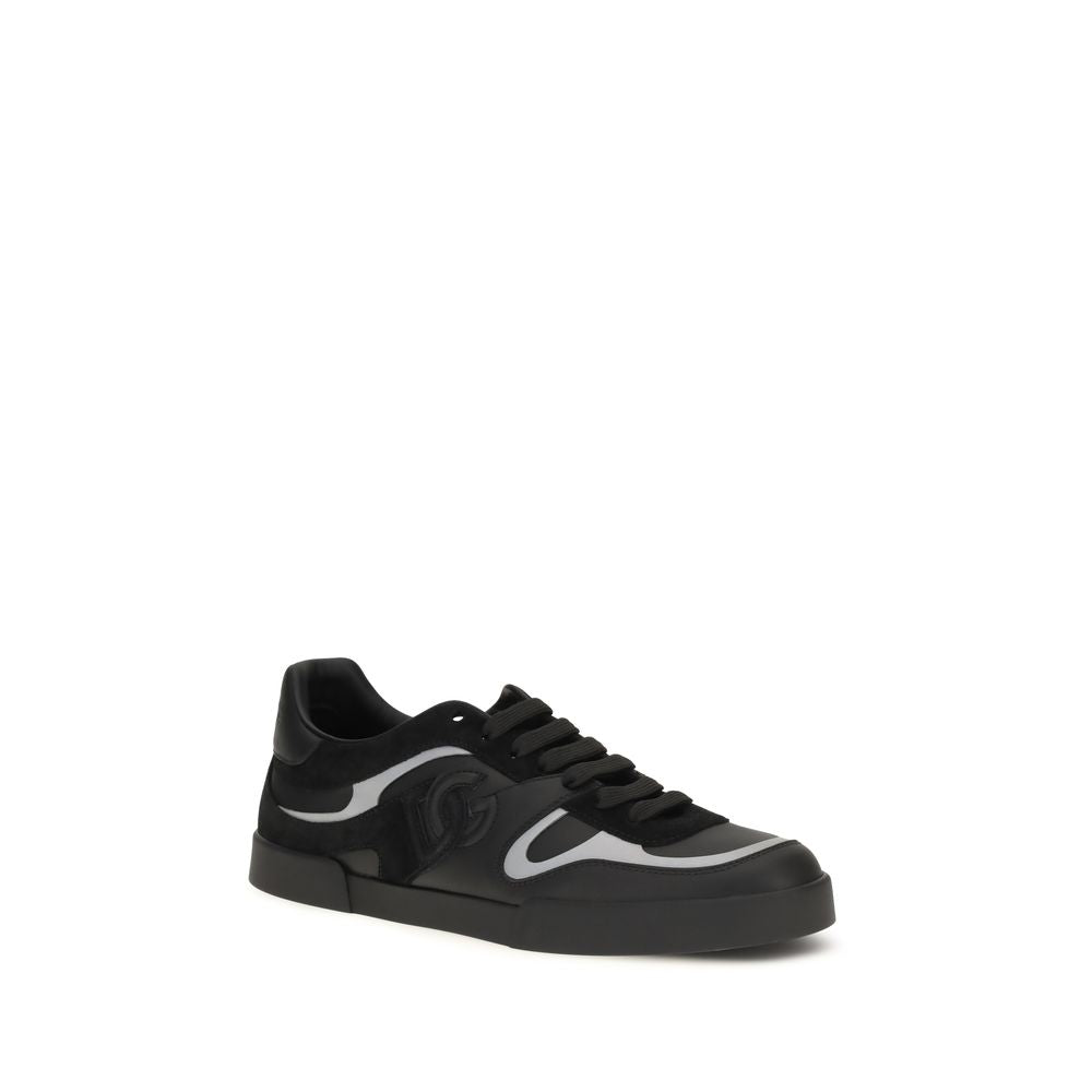 Dolce & Gabbana Schwarze Bos Taurus Kalbsleder-Sneakers-2