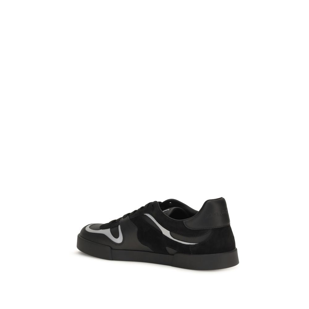 Dolce & Gabbana Schwarze Bos Taurus Kalbsleder-Sneakers-3
