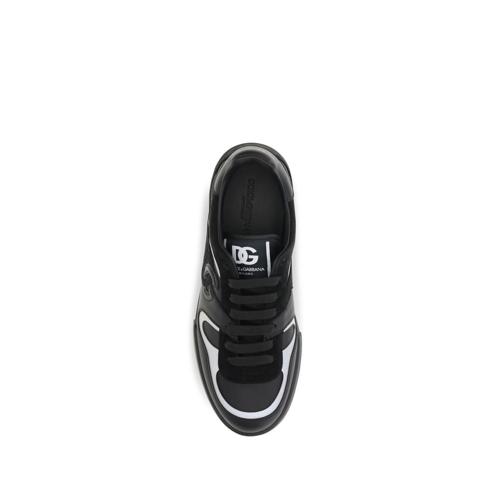 Dolce & Gabbana Schwarze Bos Taurus Kalbsleder-Sneakers-4