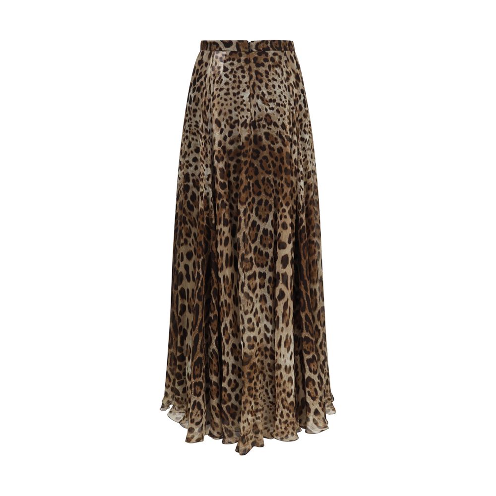 Dolce & Gabbana Beiger Seidenrock in Maxi-Länge-2