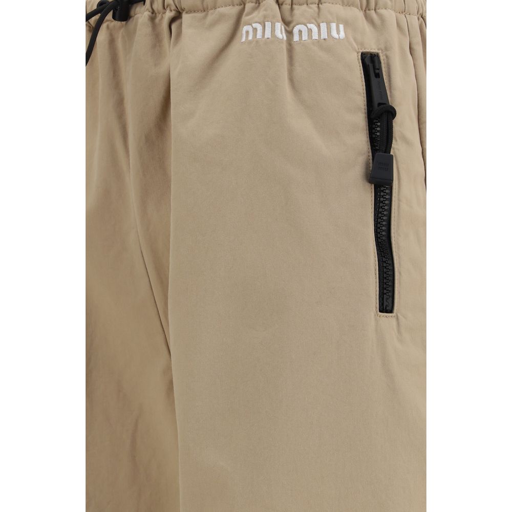 Miu Miu Beige Baumwoll-Sporthose-3