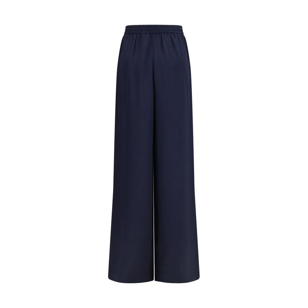 Max Mara Blaue Seidenhose für die Freizeit-2