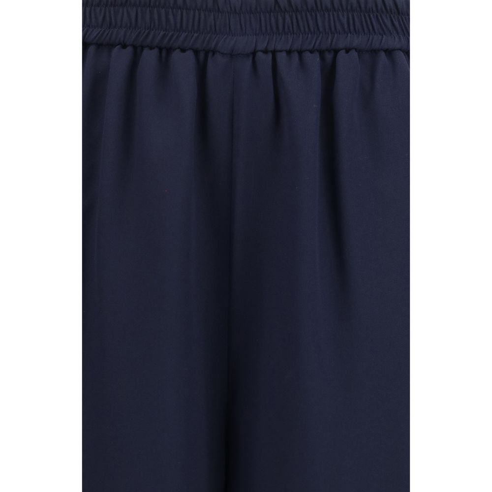Max Mara Blaue Seidenhose für die Freizeit-3