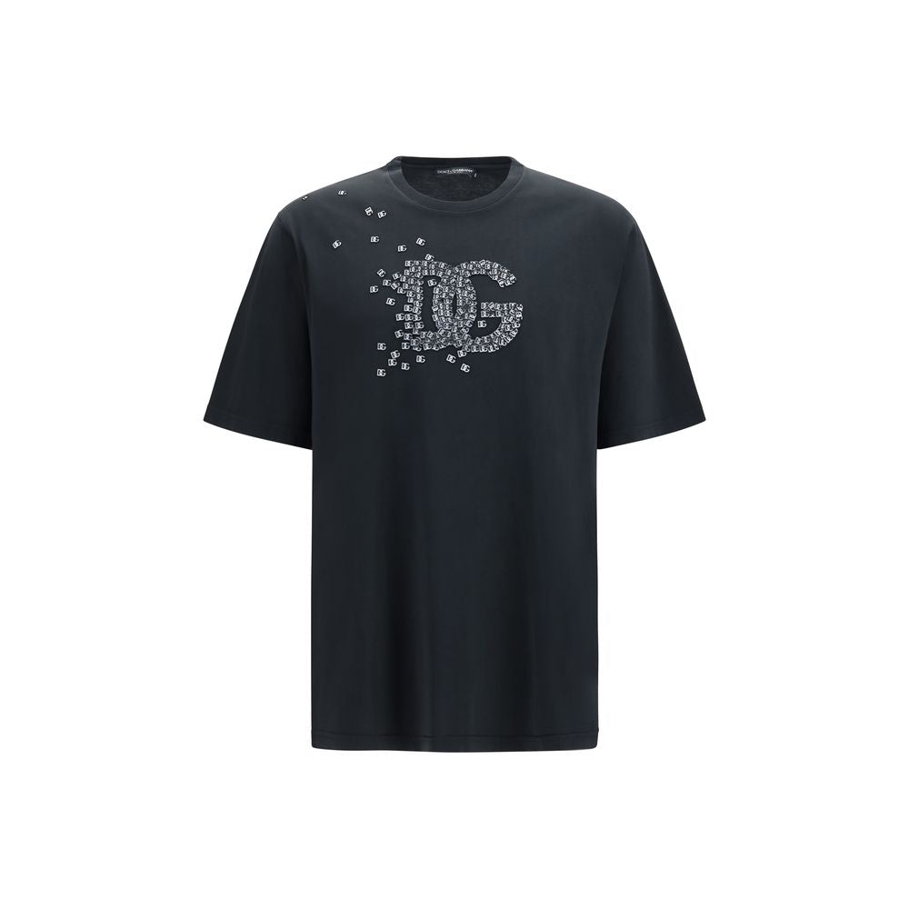 Dolce & Gabbana Schwarzes Baumwoll-T-Shirt-1