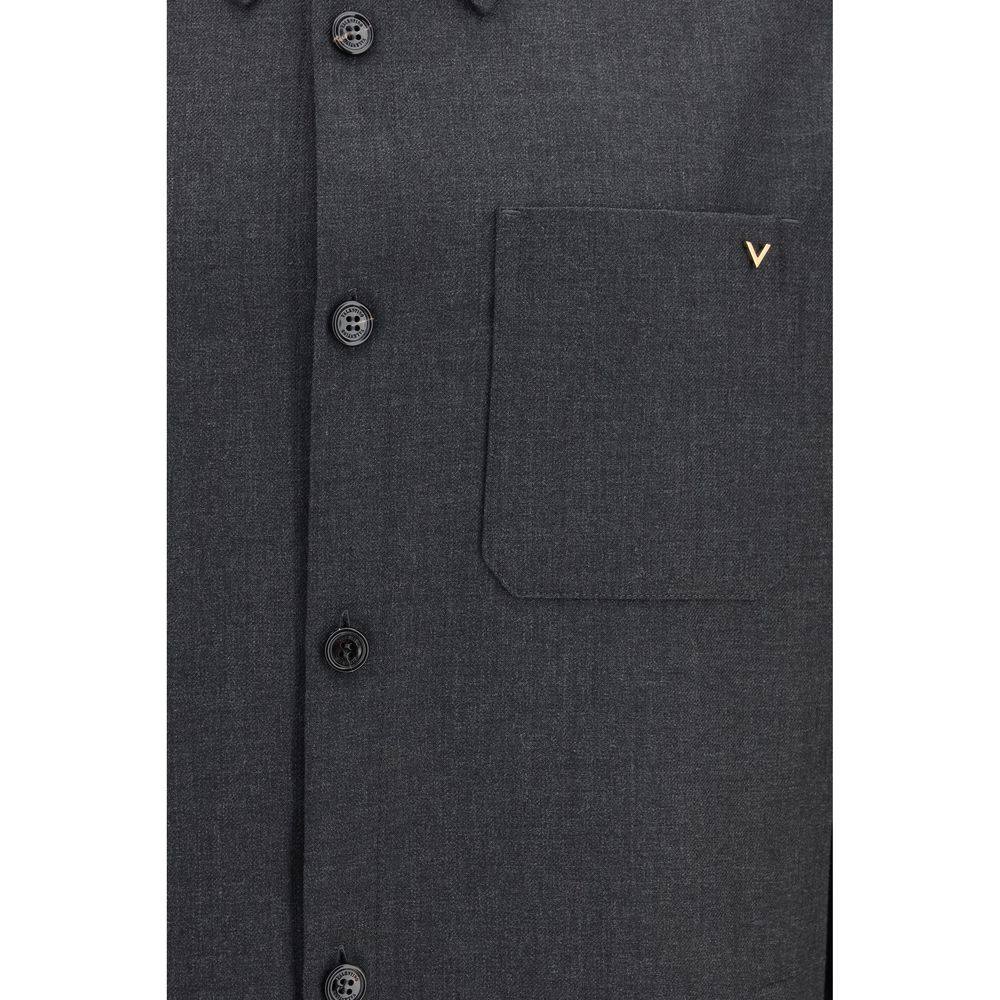 Valentino Garavani Graue Polyester-Jacke in voller Länge-3