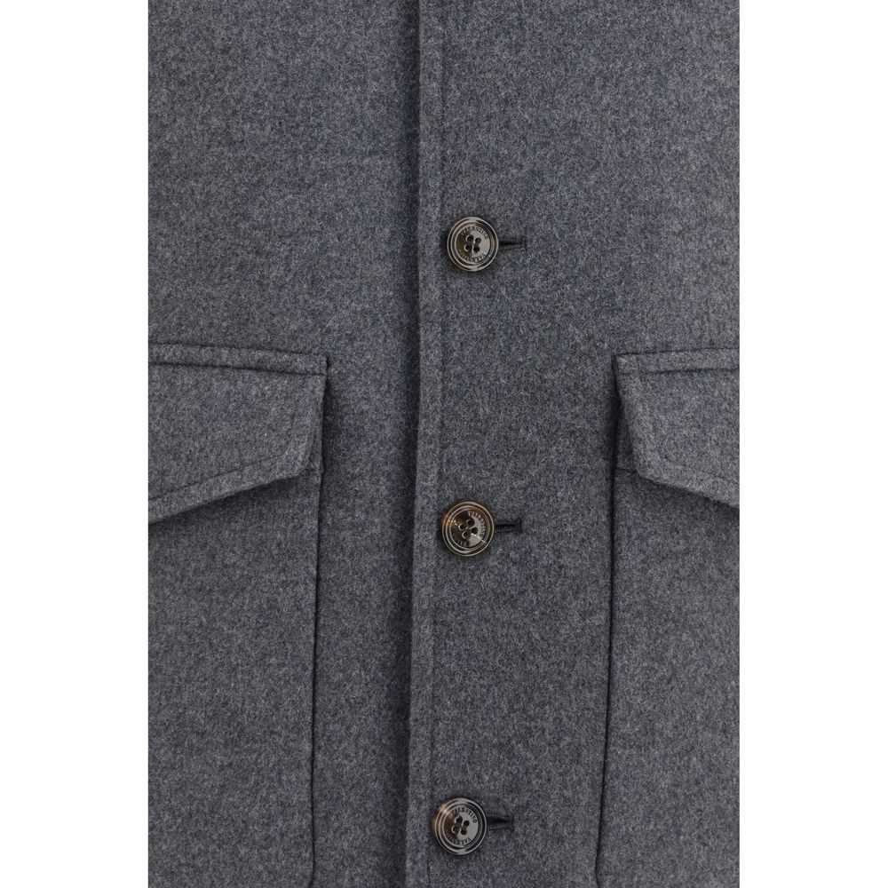 Valentino Garavani Graue Lammwolljacke Oves Aries-3