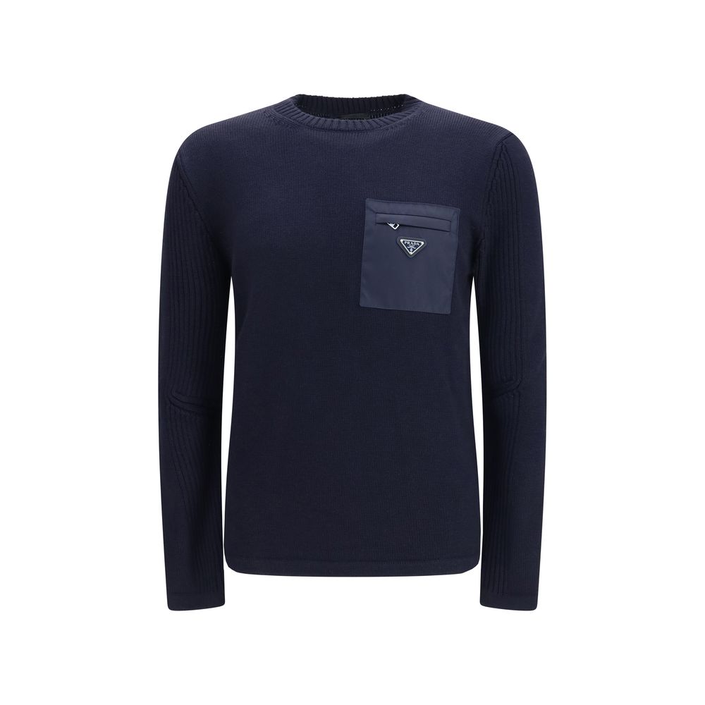 Prada Blauer Wollpullover Oves Aries-1