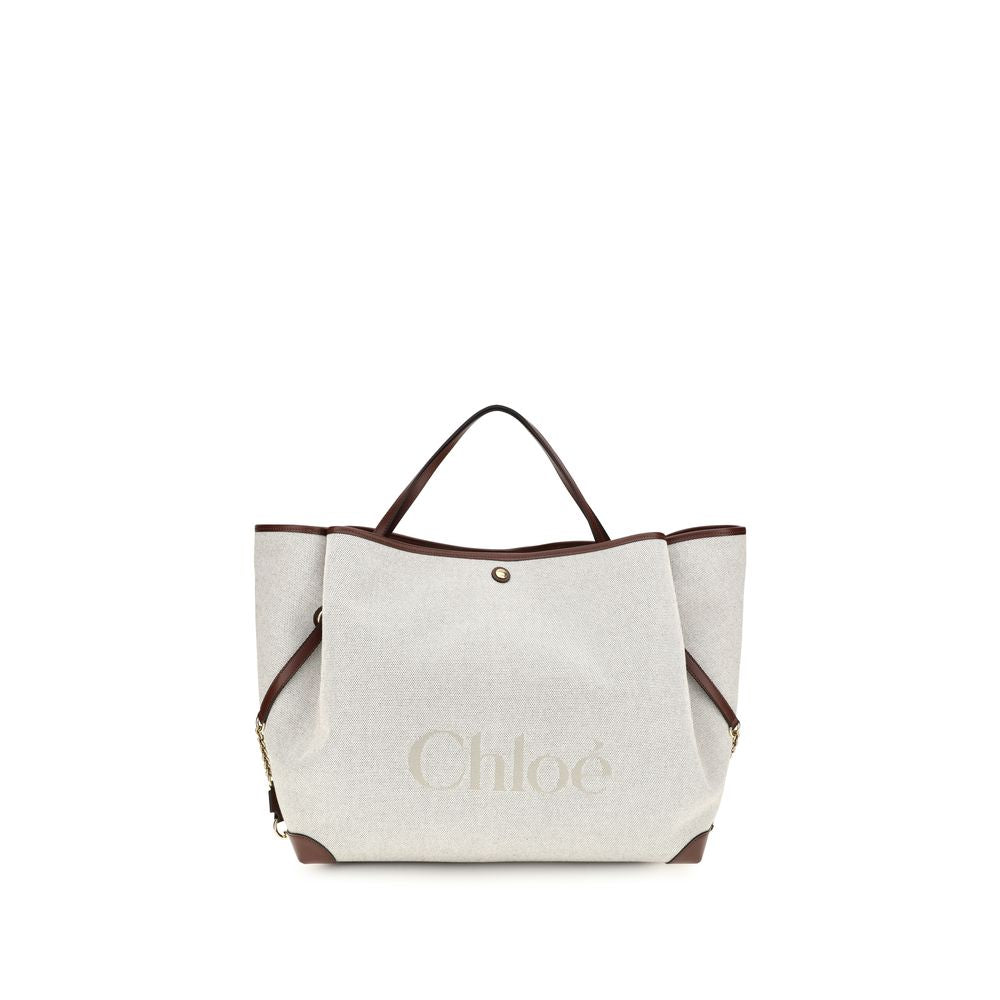 Chloé Beige Cotton Shoulder Bag-1