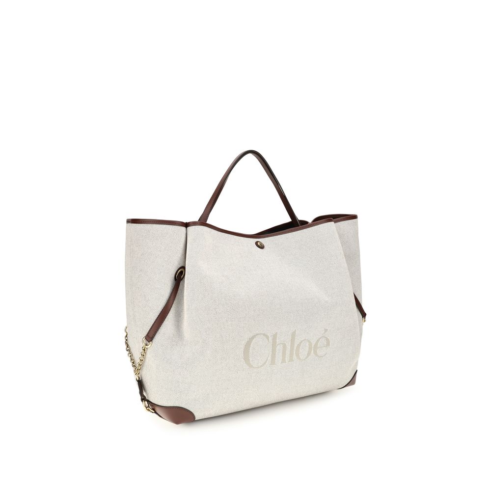 Chloé Beige Cotton Shoulder Bag-2