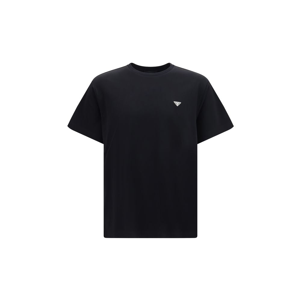 Prada Schwarzes Baumwoll-T-Shirt-1