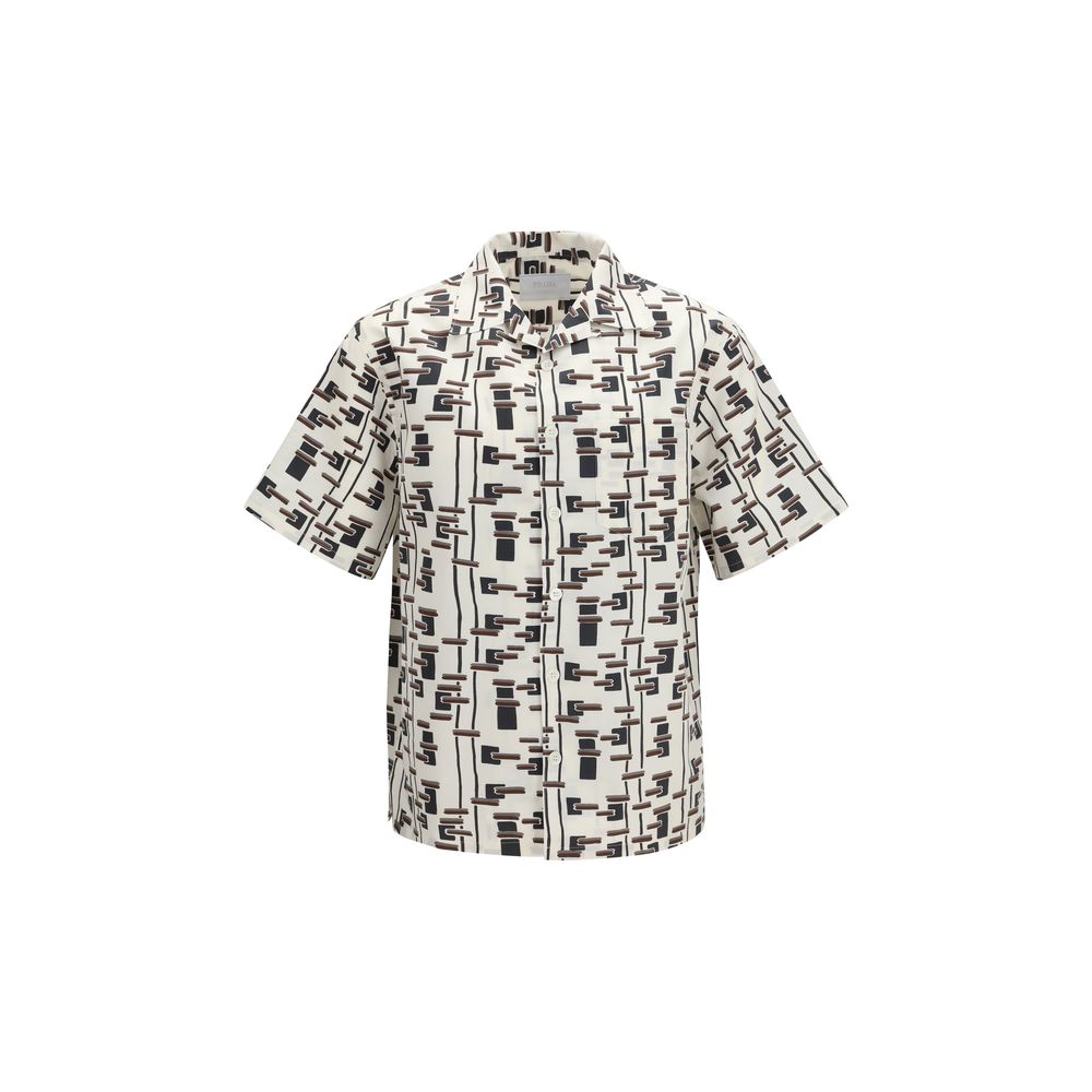 Prada Beige Cotton Pattern Shirt-1