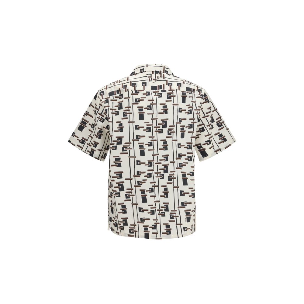 Prada Beige Cotton Pattern Shirt-2