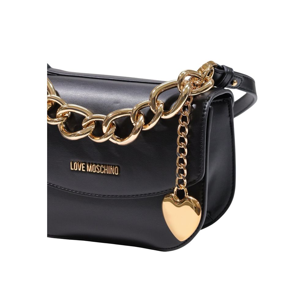 Love Moschino Schwarze Handtasche aus Polyester-4