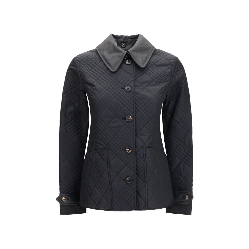 Burberry Schwarze Polyamid-Jacke in voller Länge-1