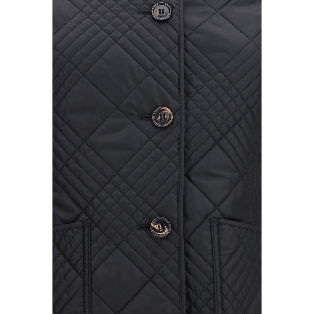 Burberry Schwarze Polyamid-Jacke in voller Länge-3