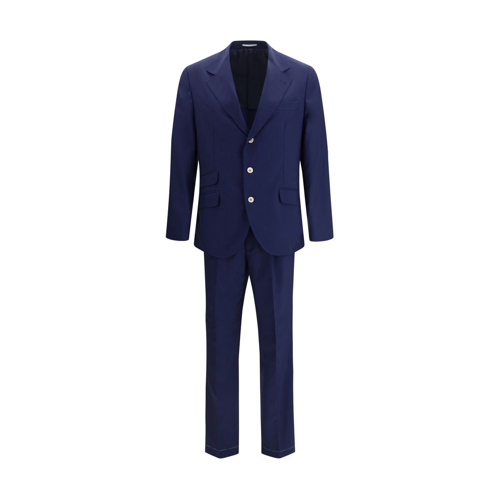 Brunello Cucinelli Blauer Wollanzug Oves Aries Zweiteiler-1