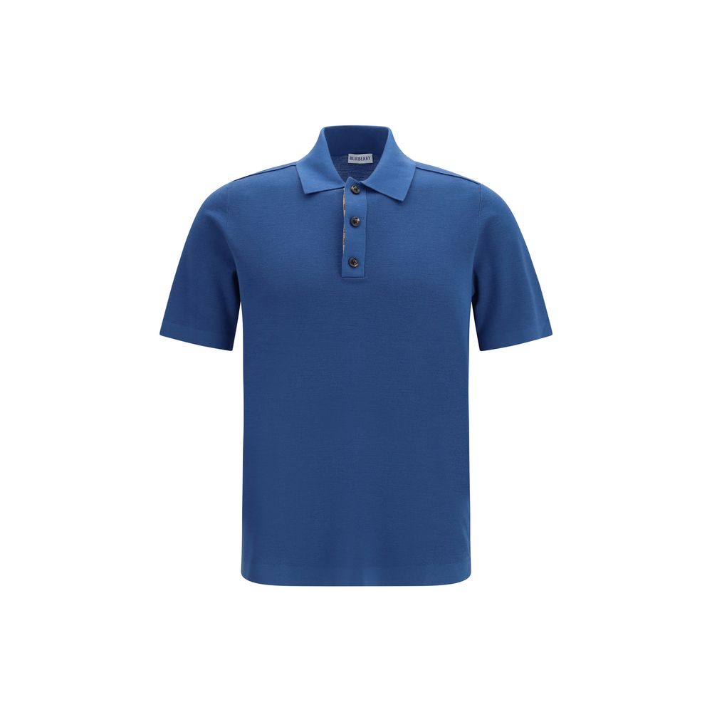 Burberry Blue Wool Oves Aries Polohemd-1