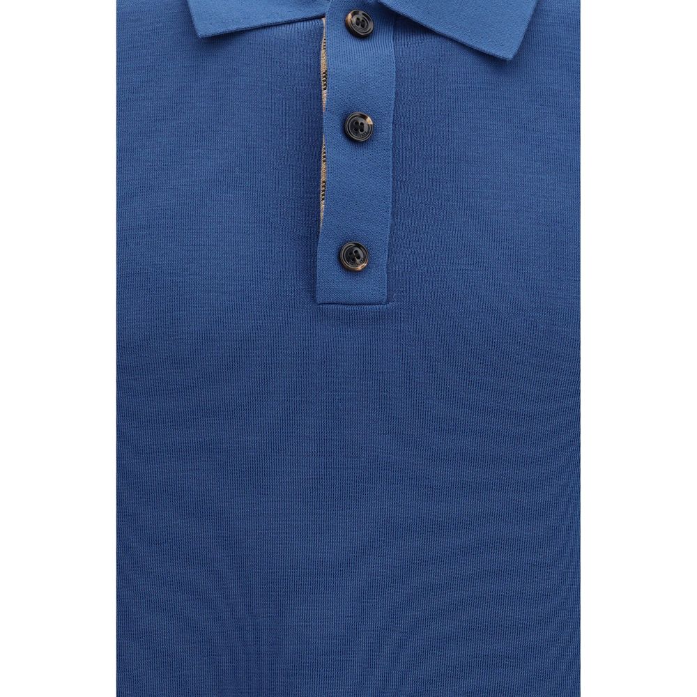 Burberry Blue Wool Oves Aries Polohemd-3