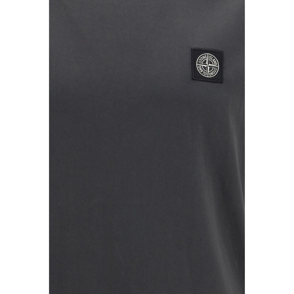 Stone Island Graues Baumwoll-T-Shirt-3