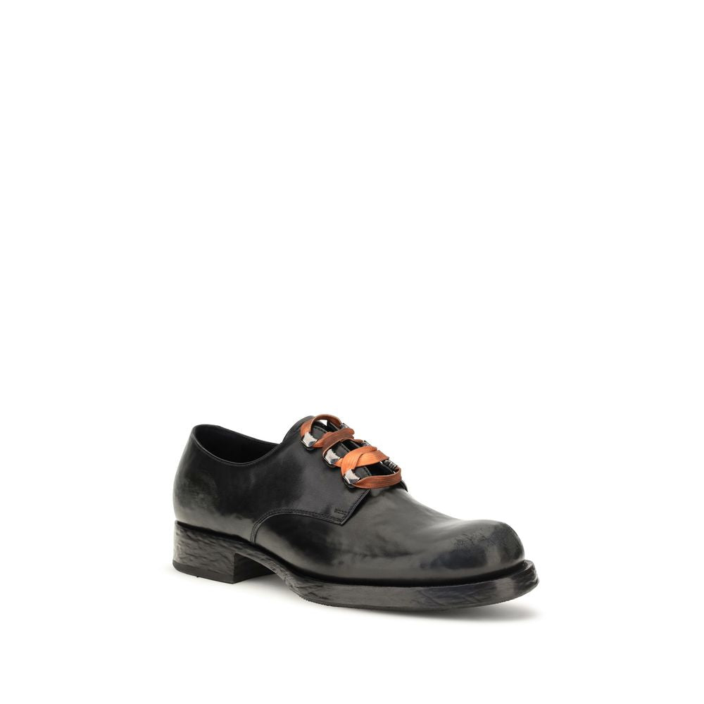Prada Schwarze Kalbsleder Bos Taurus Oxfords und Derbys-2