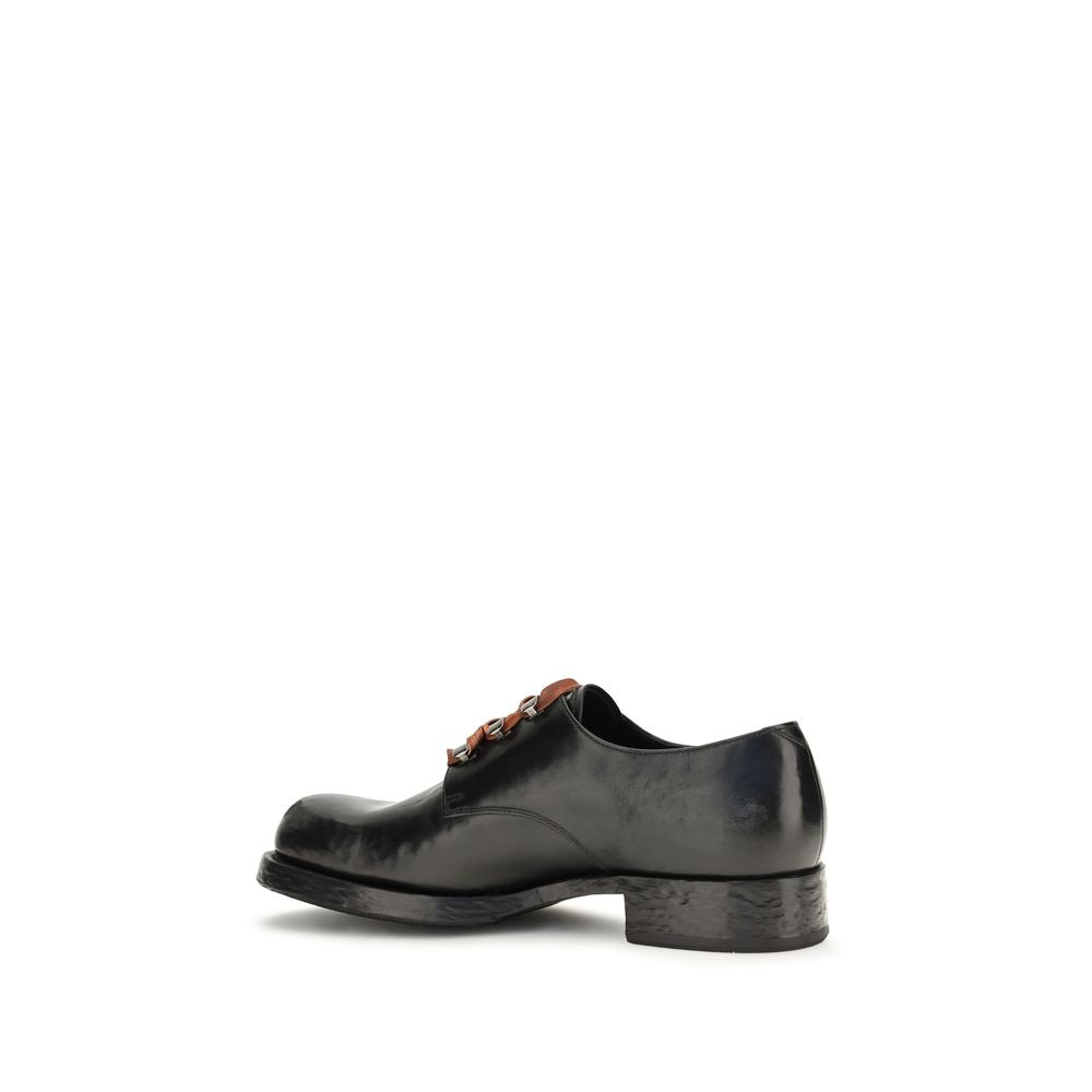 Prada Schwarze Kalbsleder Bos Taurus Oxfords und Derbys-3