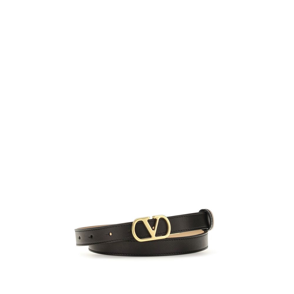 Valentino Garavani Schwarzer Lammleder Ovis Aries Aries Regular Gürtel-1