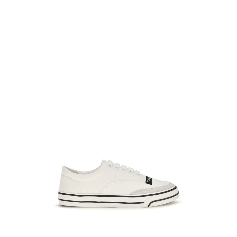 Dolce & Gabbana Weiße Low-Top-Sneaker aus Baumwolle-1