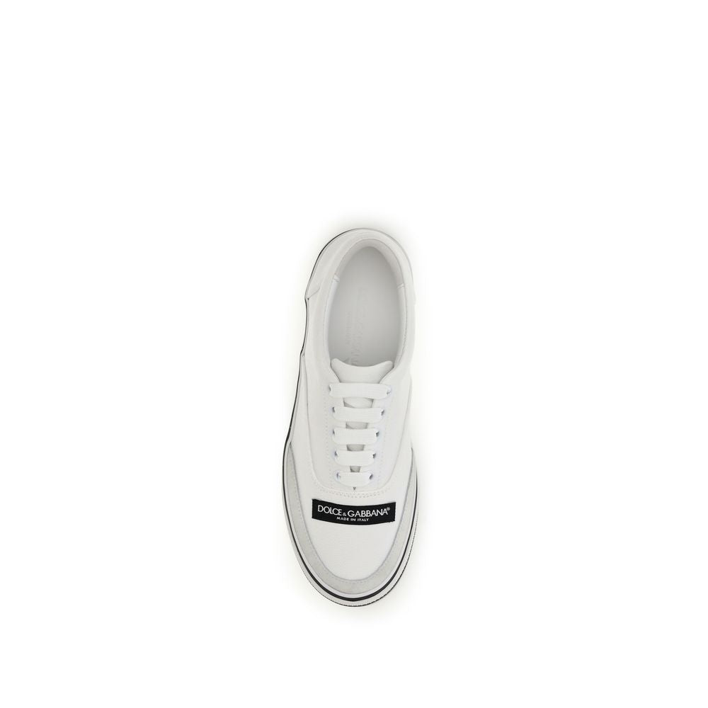 Dolce & Gabbana Weiße Low-Top-Sneaker aus Baumwolle-4