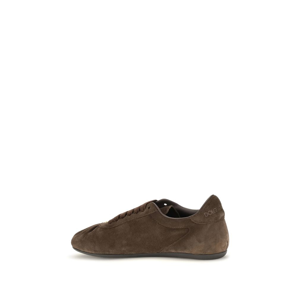 Dolce & Gabbana Braune Wildleder-Sneaker mit niedrigem Schaft-3