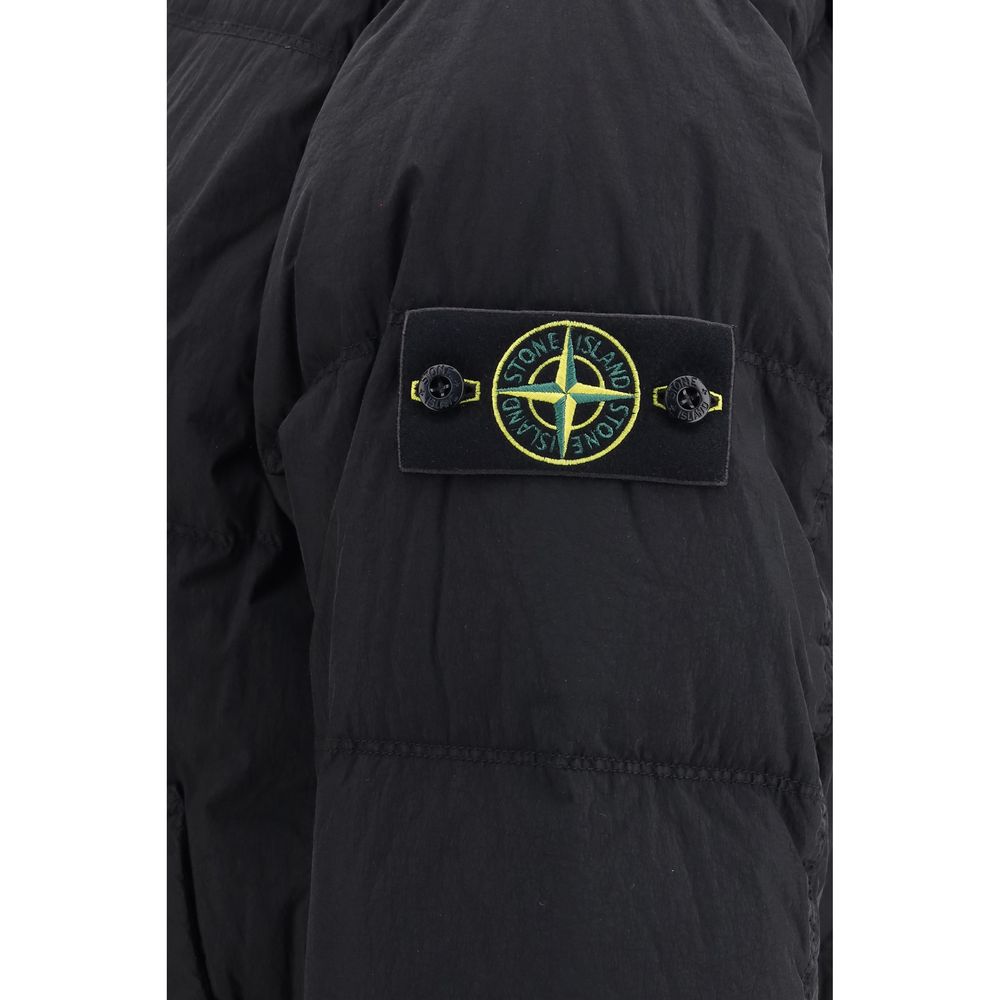 Stone Island Schwarze Daunenjacke aus Gänsedaunen, durchgehend-3