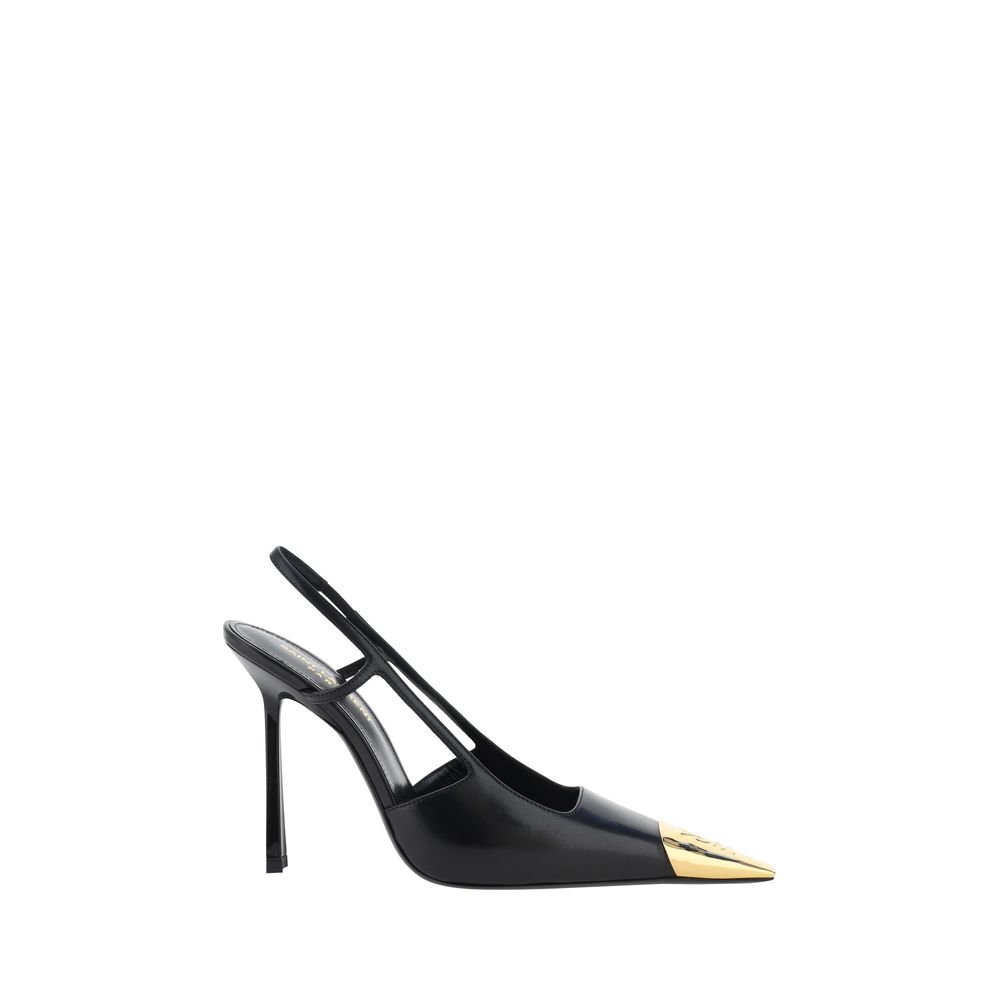 Saint Laurent Schwarze Lammleder Pumps Ovis Aries Aries mit hohem Absatz-1